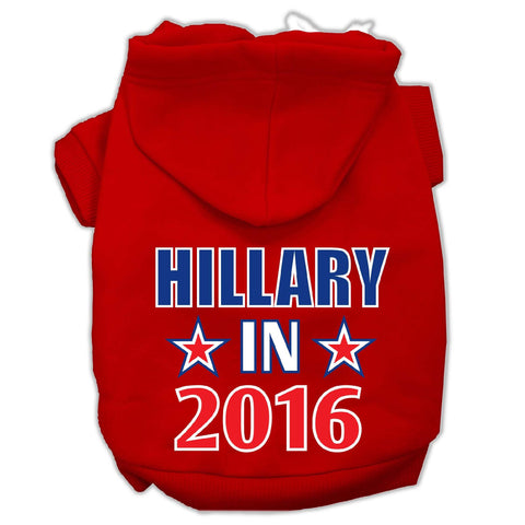 Hillary in 2016 Election Screenprint Pet Hoodies Red Size XS (8)