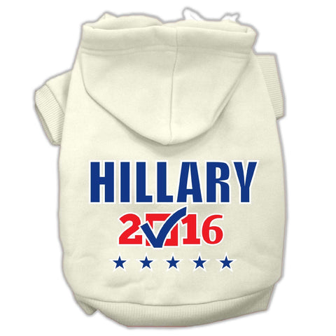 Hillary Checkbox Election Screenprint Pet Hoodies Cream Size L (14)