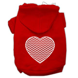 Chevron Heart Screen Print Dog Pet Hoodies