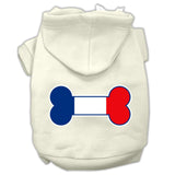 Bone Shaped France Flag Screen Print Pet Hoodies