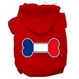 Bone Shaped France Flag Screen Print Pet Hoodies