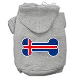 Bone Shaped Iceland Flag Screen Print Pet Hoodies