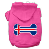 Bone Shaped Iceland Flag Screen Print Pet Hoodies