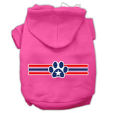 Patriotic Star Paw Screen Print Pet Hoodies