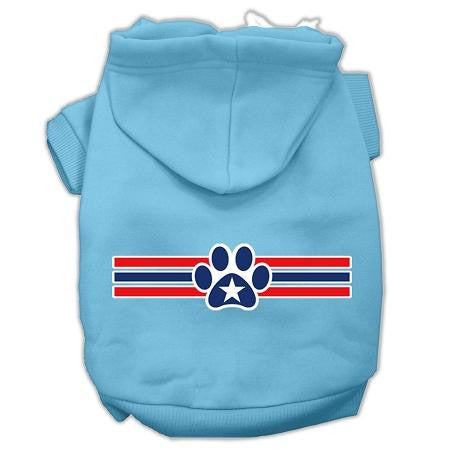 Patriotic Star Paw Screen Print Pet Hoodies