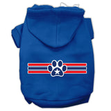 Patriotic Star Paw Screen Print Pet Hoodies