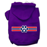 Patriotic Star Paw Screen Print Pet Hoodies