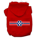 Patriotic Star Paw Screen Print Pet Hoodies