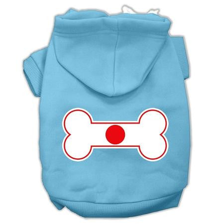 Bone Shaped Japan Flag Screen Print Pet Hoodies