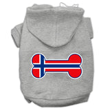 Bone Shaped Norway Flag Screen Print Pet Hoodies