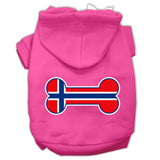 Bone Shaped Norway Flag Screen Print Pet Hoodies