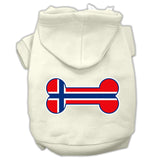 Bone Shaped Norway Flag Screen Print Pet Hoodies