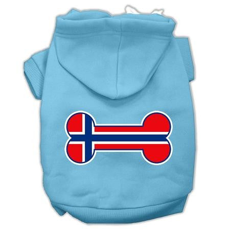 Bone Shaped Norway Flag Screen Print Pet Hoodies