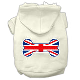 Bone Shaped United Kingdom (union Jack) Flag Screen Print Pet Hoodies