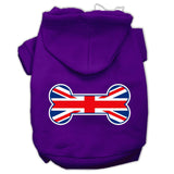 Bone Shaped United Kingdom (union Jack) Flag Screen Print Pet Hoodies