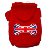 Bone Shaped United Kingdom (union Jack) Flag Screen Print Pet Hoodies