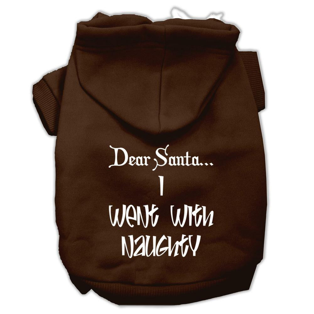 Dear Santa I Went With Naughty Screen Print Pet Hoodies