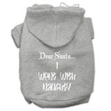 Dear Santa I Went With Naughty Screen Print Pet Hoodies