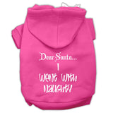 Dear Santa I Went With Naughty Screen Print Pet Hoodies