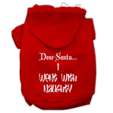 Dear Santa I Went With Naughty Screen Print Pet Hoodies