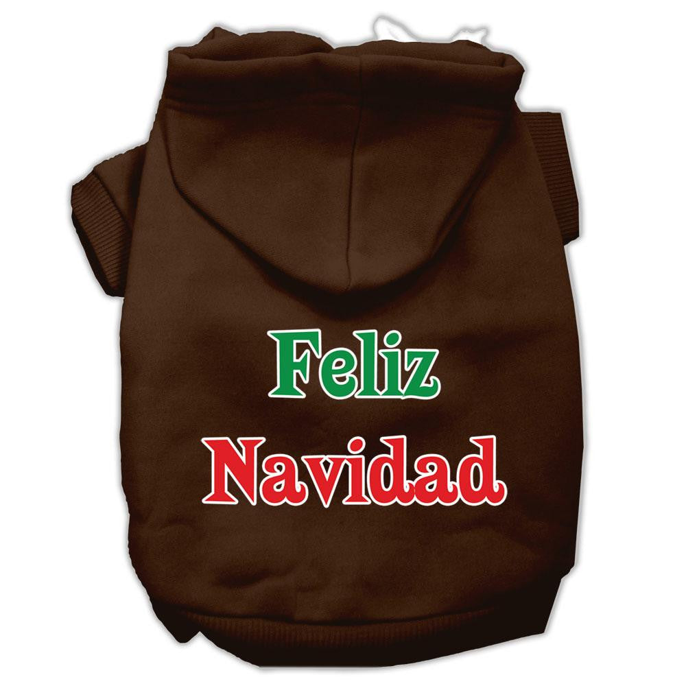 Feliz Navidad Screen Print Pet Hoodies