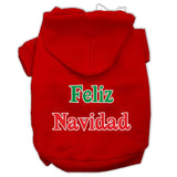 Feliz Navidad Screen Print Pet Hoodies