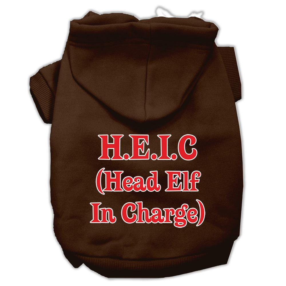 Head Elf In Charge Screen Print Pet Hoodies