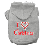 I Heart Christmas Screen Print Pet Hoodies