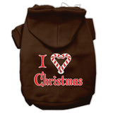 I Heart Christmas Screen Print Pet Hoodies