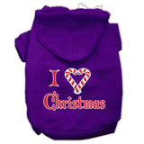 I Heart Christmas Screen Print Pet Hoodies