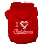 I Heart Christmas Screen Print Pet Hoodies