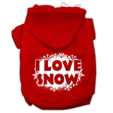 I Love Snow Screenprint Pet Hoodies