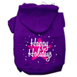 Scribble Happy Holidays Screenprint Pet Hoodies