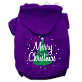 Scribbled Merry Christmas Screenprint Pet Hoodies