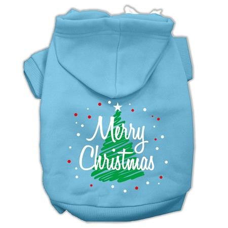 Scribbled Merry Christmas Screenprint Pet Hoodies