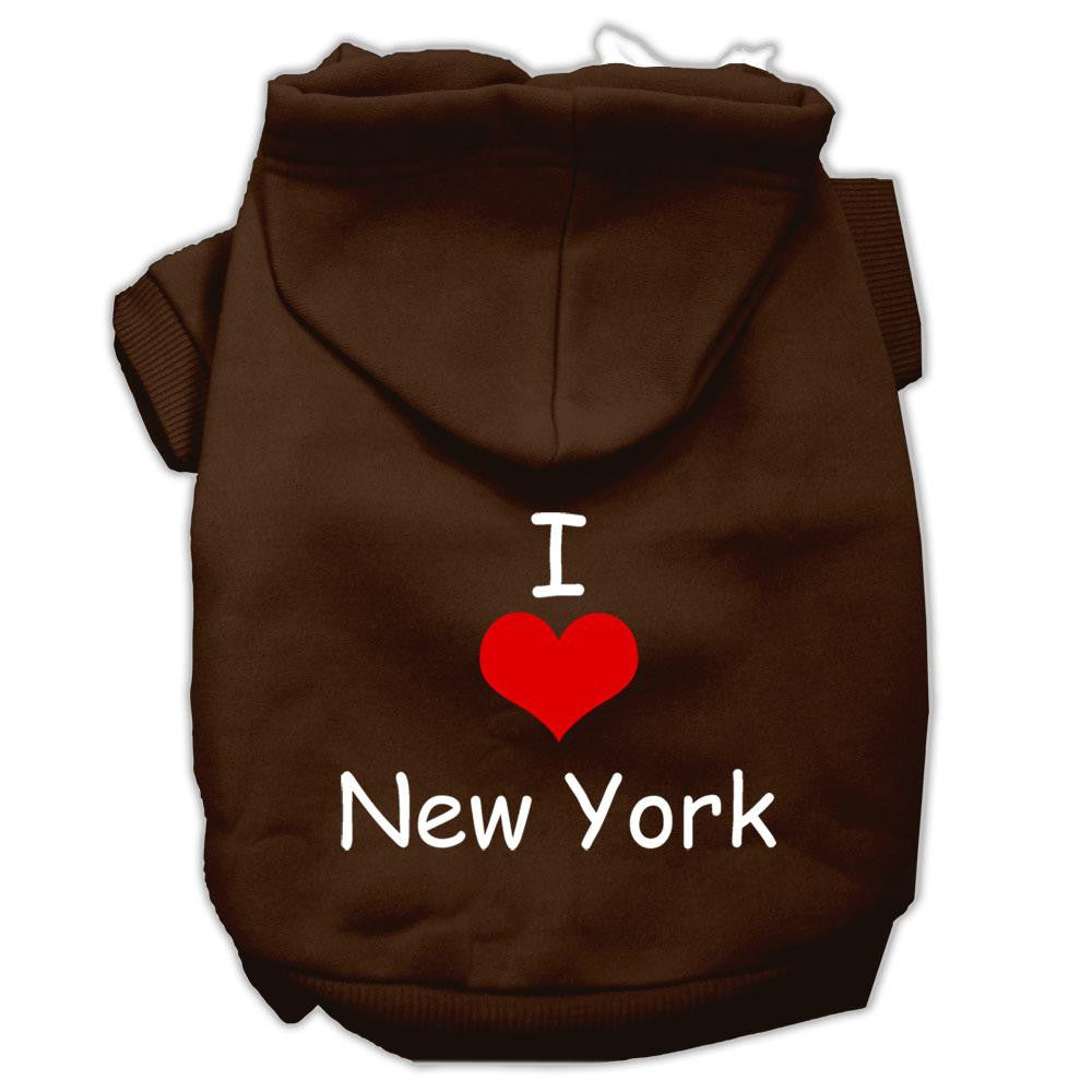 I Love New York Screen Print Pet Hoodies