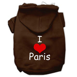 I Love Paris Screen Print Pet Hoodies