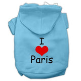 I Love Paris Screen Print Pet Hoodies