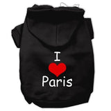 I Love Paris Screen Print Pet Hoodies