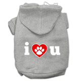 I Love U Screen Print Pet Hoodies