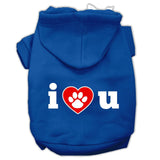 I Love U Screen Print Pet Hoodies