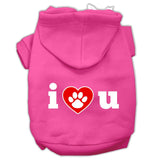 I Love U Screen Print Pet Hoodies