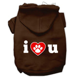 I Love U Screen Print Pet Hoodies