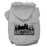 Amsterdam Skyline Screen Print Pet Hoodies