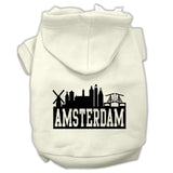 Amsterdam Skyline Screen Print Pet Hoodies