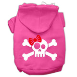 Skull Crossbone Bow Screen Print Pet Hoodies