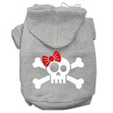 Skull Crossbone Bow Screen Print Pet Hoodies