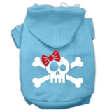 Skull Crossbone Bow Screen Print Pet Hoodies