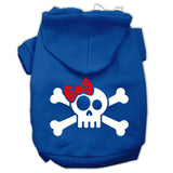 Skull Crossbone Bow Screen Print Pet Hoodies