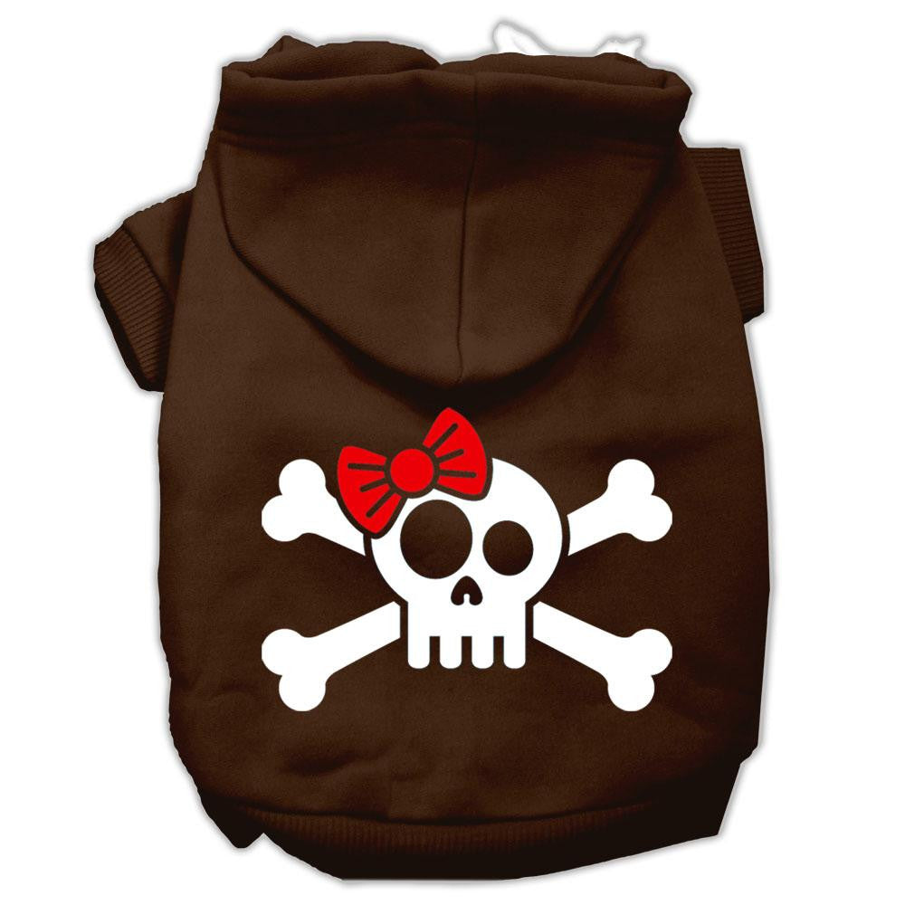 Skull Crossbone Bow Screen Print Pet Hoodies